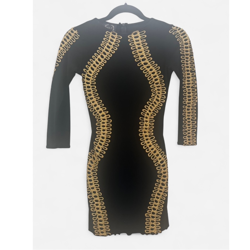 HOLT Black and Gold mini Dress XS